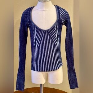 Urban Outfitters Ribbed Women's Blue & White Sweater